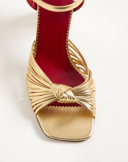 Valentino Garavani - Annet Laminated Nappa Sandal 90mm - Gold - Woman - Sandals